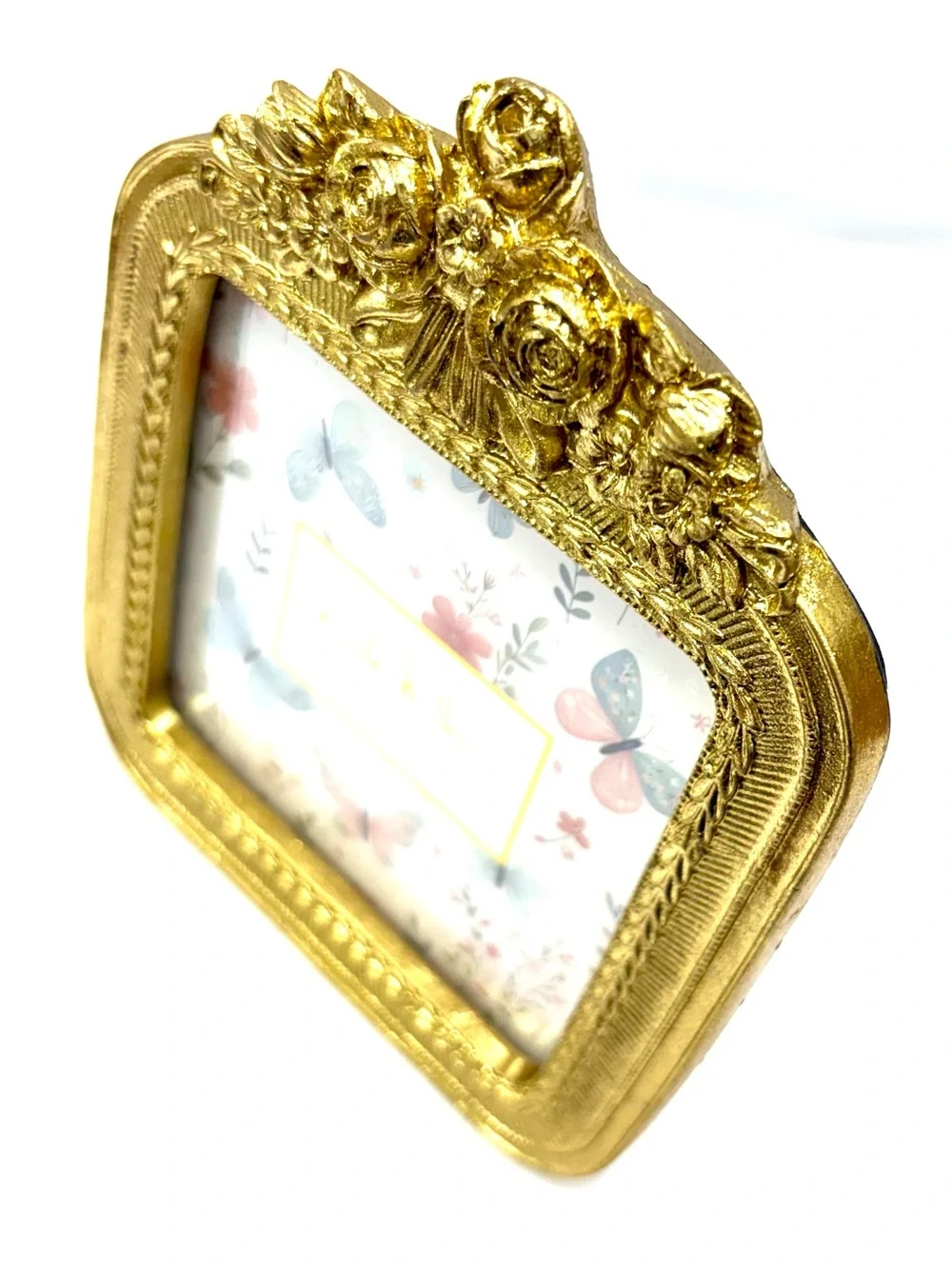 Nicole Miller Square Rococo Revival Style Gold 4 x 4 Picture Frame F441005